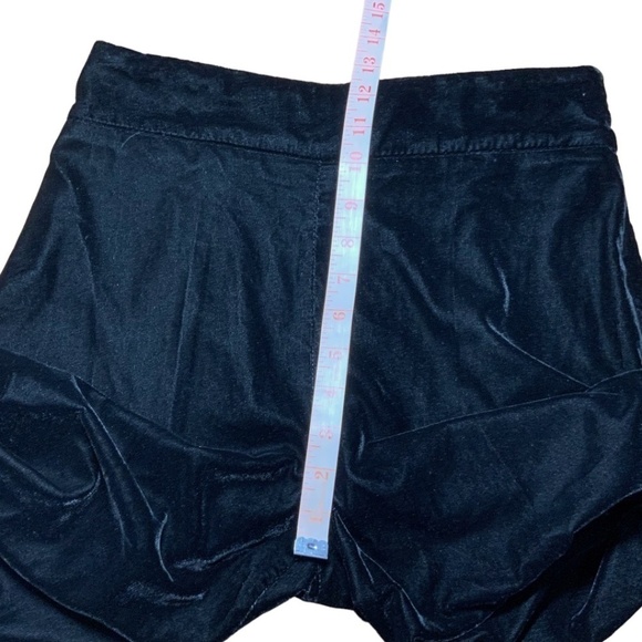 ZARA WOMAN Black Velvet Wide Leg High Rise Cropped Pants Side Zipper US Sz S - Picture 6 of 10